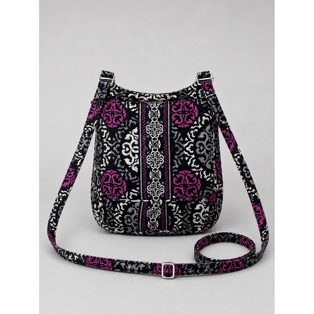 Vera Bradley Canterberry Magenta Hipster Crossbody Dark Floral Boho